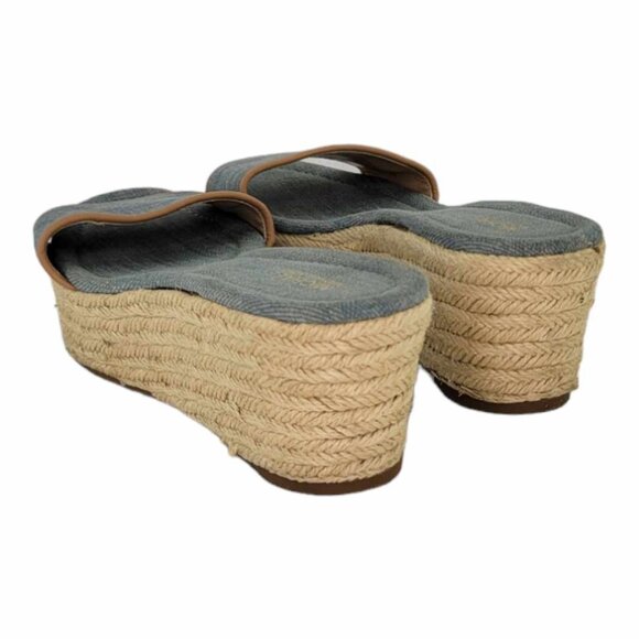 MICHAEL Michael Kors Denim Espadrille Wedge Sandals Women's Sz 6.5 - Picture 9 of 11
